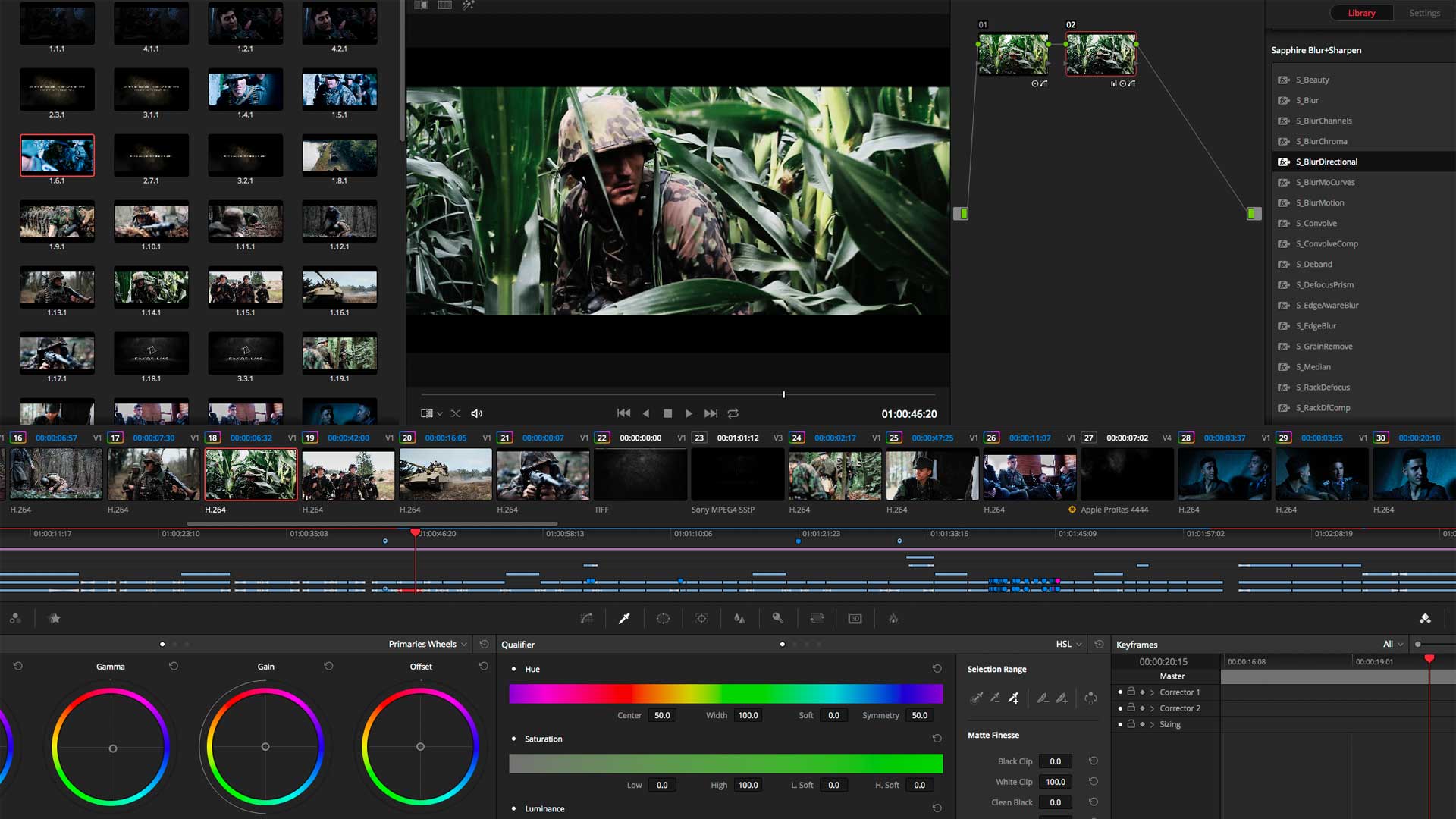 My Honor Was Loyalty currently being graded in Davinci Resolve