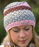 Animal womens knitted beanie in pink - click to enlarge