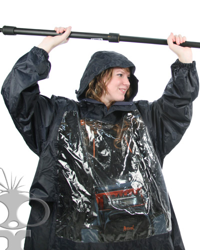 Petrol rain poncho for sound operators
