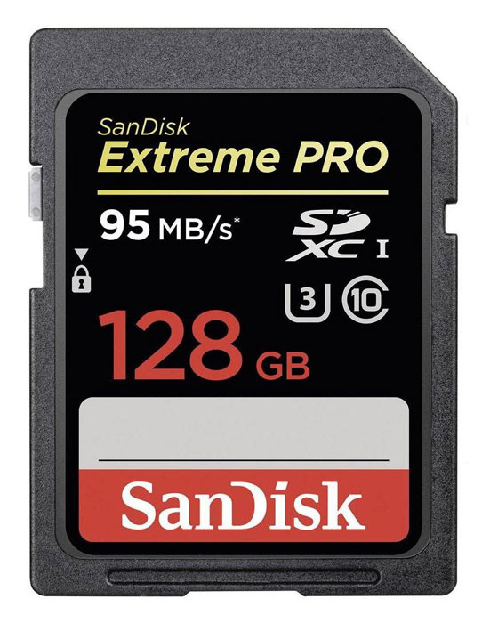  SanDisk 128Gb Extreme Pro 95MBs SDXC card  