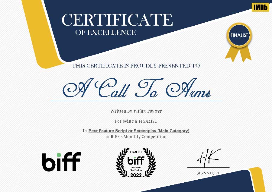 BIFF Finalist - A call to arms - screenplay