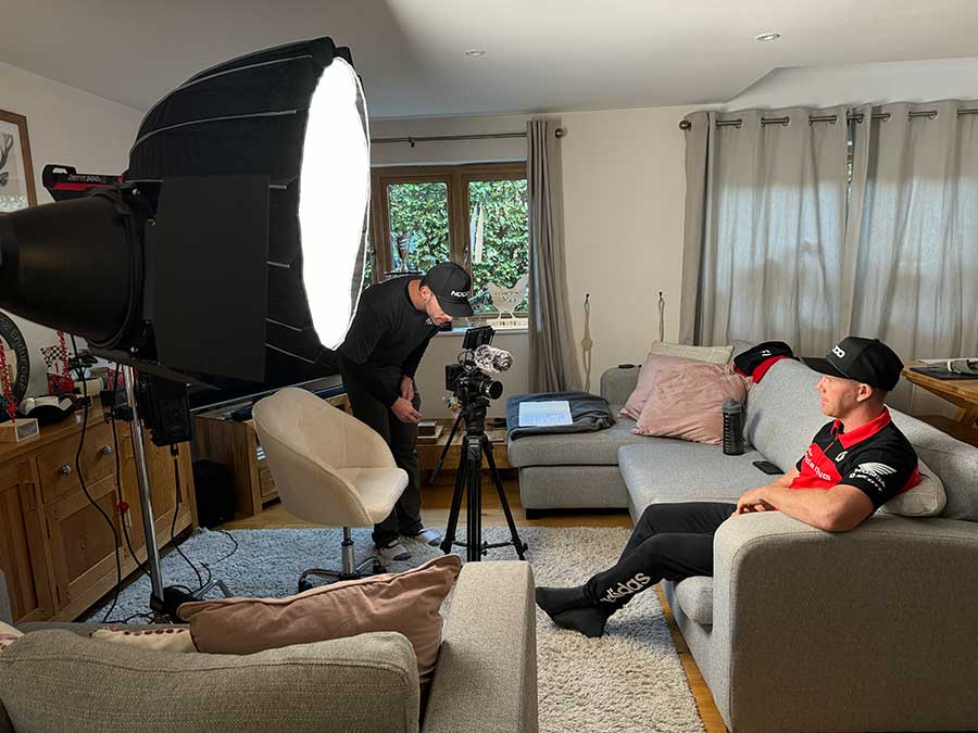 Behind the scenes with Parker and Steve with Aputure lighting setup
