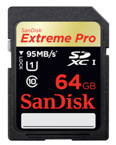  SanDisk 64Gb Extreme Pro 95MBs SDXC card  