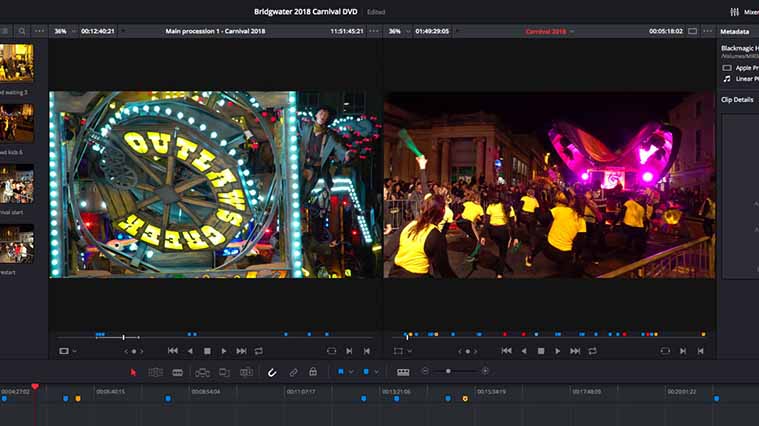 Bridgwater Carnival 2018 live event editing