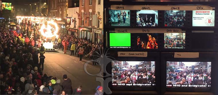 Live filming and vision mixing for Bridgwater Carnival 2012