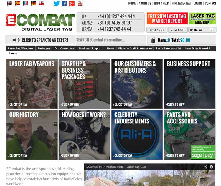 New ECombat Laser tag Website Goes Live