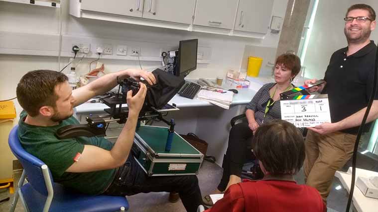 Sound crew & teleprompter hire for hospital training film