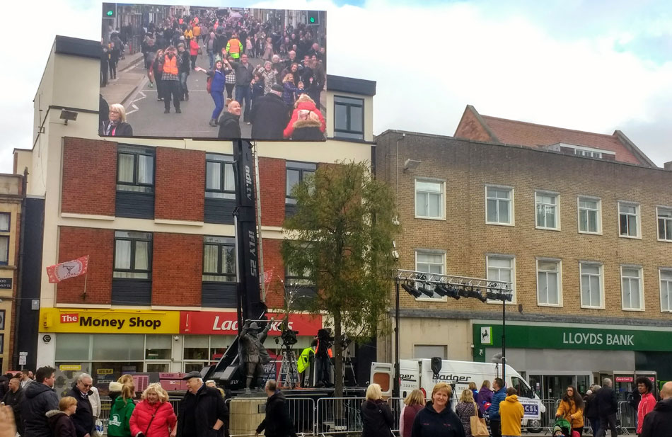 The big screen at Bridgwater Carnival 2018