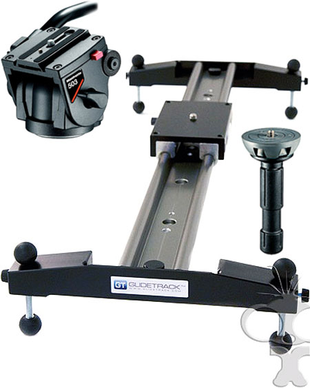  Glidetrack Hybrid HD Slider Dolly 1m with tripod head  