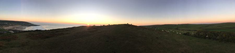 Panoramic view across Croyde Bay