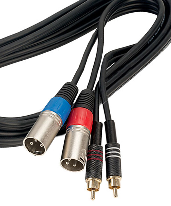  Male XLR to Male Phono audio cable  