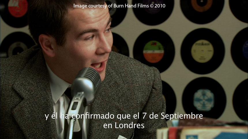 A sample screen shot showing the Spanish translation as seen at the Mexican premier