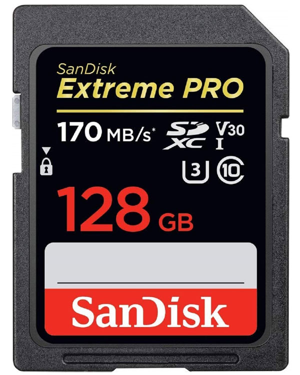  SanDisk 128Gb Extreme Pro 170MBs SDXC card  