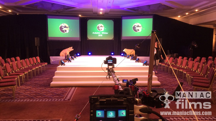 Camera, vision mixer, crane grip crew for Mole Valley Live catwalk show