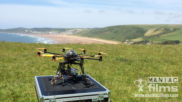 4k scenic ariel filming at Putsborough & Croyde Bay North Devon