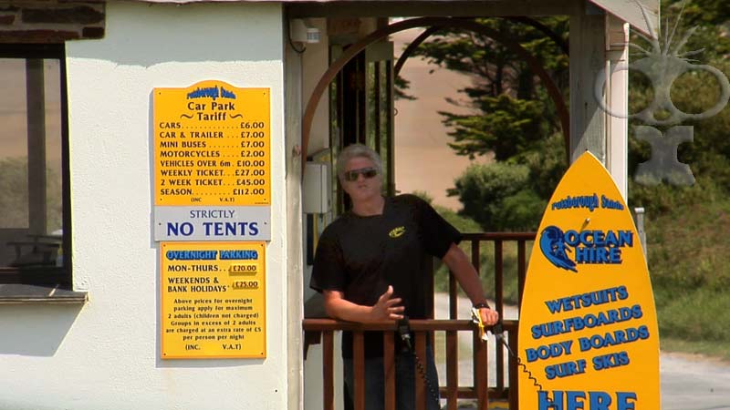 Trevor Lumley manning the carpark at Putsborough Beach