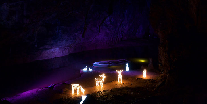 Wookey Hole Christmas lights