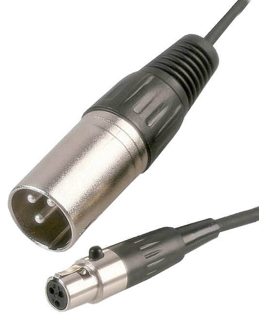  Male XLR (3pin) - female mini XLR (3pin) cable - 2m  
