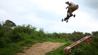 Marc gets big air Mountainboarding in Bideford